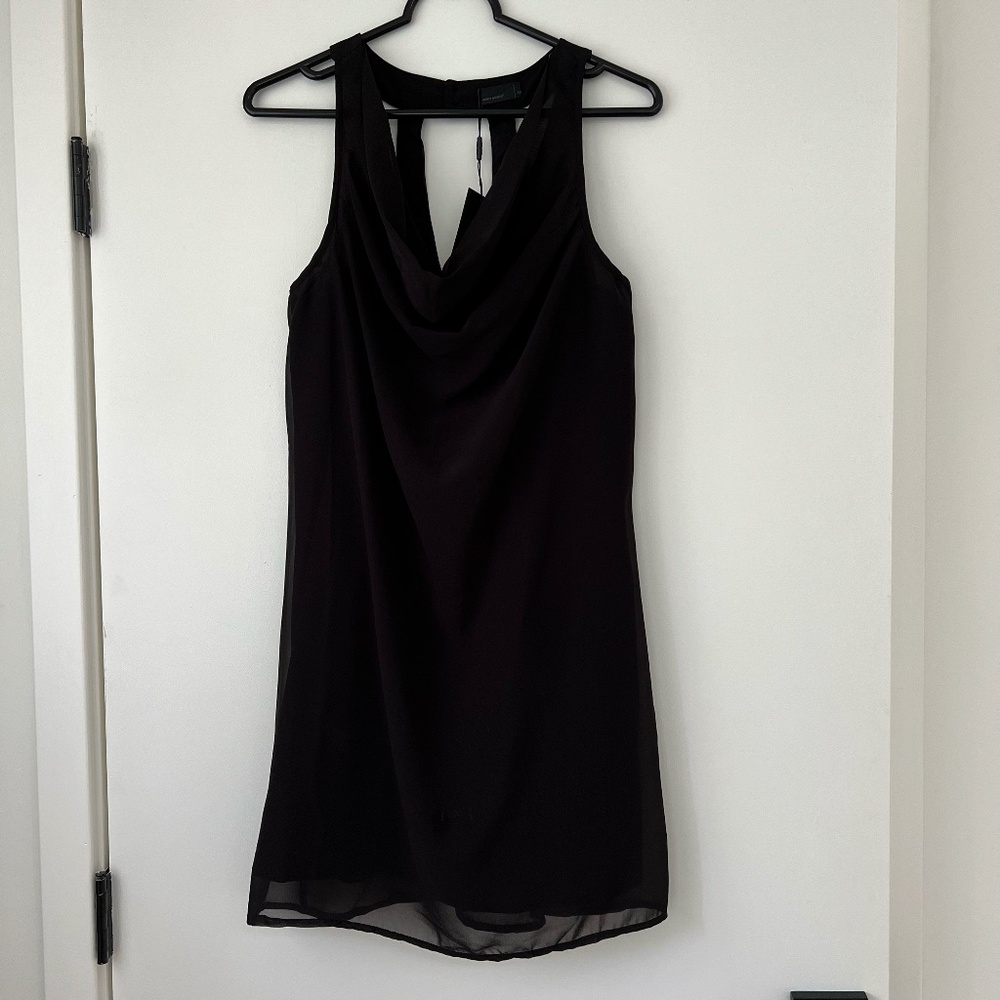 NWT Vero Moda | Sophia Chiffon Cowl-Neck Black Mini Dress Size XS